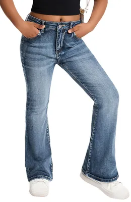 Productafbeelding van Solidchoice - Meisjes Flared Jeans met Zakjes en Stretch