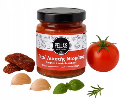 Produktbild von Pella’s Getrocknete Tomatenpaste 200 g – Griechischer Brotaufstrich und Delikatesse