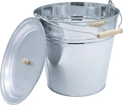 Produktbild von Famanu Zinkemmer 12 Liter - Mit Deckel und Holzgriff