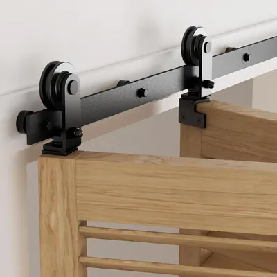 Produktbild von Bifold Schiebetürbeschlag - Komplettset - Schwarz - 102 cm