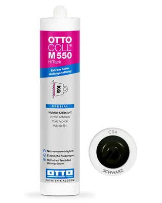 Produktbild von OTTOCOLL M550 HiTack elastischer Hybrid-Klebstoff mit extrem hoher Anfangshaftung (schwarz)