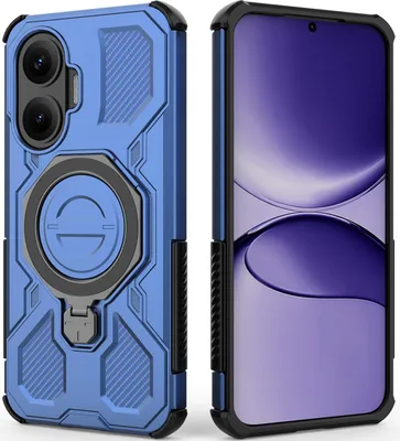 Produktbild von Robuste Handyhülle für Xiaomi Poco F7/Redmi Turbo 4 Pro mit Ringhalter Ständer Stoßfest, Magnetisch, Dual-Layer Schutz Blau