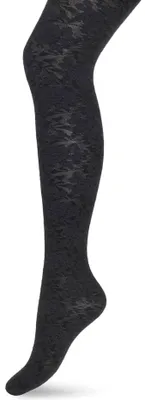 Produktbild von Bonnie Doon Spitzenstrumpfhose, 60 Denier, Dunkelgrau, Damengröße 38/40 M – Spitze mit Blumenmuster – Blickdicht – Elegantes Blumenmuster – Glatte Nähte – Maximaler Tragekomfort – Dunkelgrau – BN251966.201