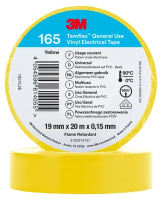 Produktbild von Gelbes Elektro-Isolierband 19 mm x 20 m 3M Temflex165 7100184809
