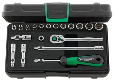 Zdjęcie produktu dla STAHLWILLE 96015208, Zestaw nasadek, 19 głowic(e), 230 mm, 130 mm, 872 g