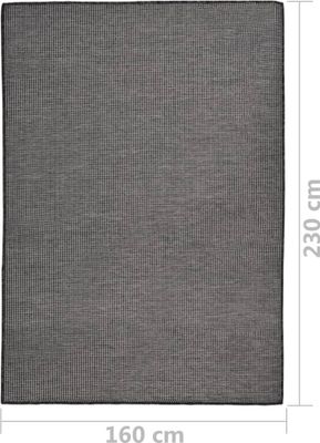 vidaXL Outdoor-Teppich Flachgewebe 160x230 cm Grau