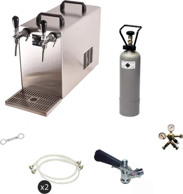 Immagine prodotto di Raffreddatore per Birra STREAM 50 Kit Completo, 2 Linee, fino a 55 L/h, per Fusti M & G, Acciaio Inossidabile