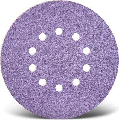 Produktbild von MENZER Purple HD Klett-Schleifscheiben, 225 mm, 10-Loch, f. Trockenbauschleifer, Keramik-Mix (5 Stk.) K180