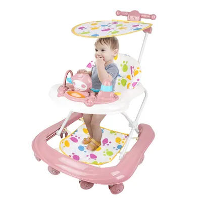 Image de Chariot de marche Babywalker 5 marches, hauteur réglable rose