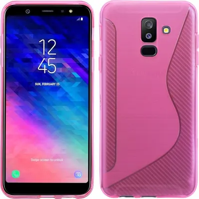 Produktbild von Samsung Galaxy A6 Plus Handy Silikon Schutzhülle Cover Case Schwarz Pink