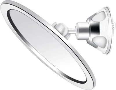 Imagen del producto de Espejo de maquillaje con ventosa de alta succión, giratorio 360°, antiniebla, ideal para la ducha