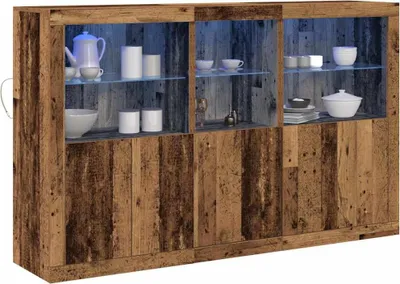 Produktbild von vidaXL LED-Sideboard Altholz 162 x 37 x 100 cm Holzwerkstoff