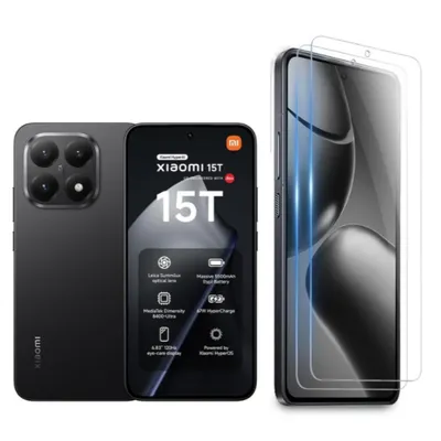 Produktbild von CLM-Tech 2er Set Schutzfolie kompatibel mit Xiaomi 15T / Xiaomi 15T Pro Panzerfolie Panzerglas Crystal Clear Displayschutz 9H Glas Displayfolie Schutzglas - Folie kristallklar 2X Stück