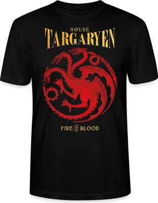 Produktbild von Spreadshirt Game Of Thrones Haus Targaryen Fire & Blood Uni Bio T-Shirt, 3XL, Schwarz
