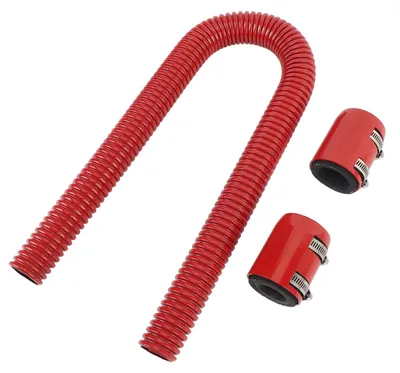 Imagen del producto de Kit de manguera flexible para radiador de acero inoxidable de 91 cm (36 pulgadas), con abrazaderas de alta calidad, universal, para refrigerante de agua, color rojo