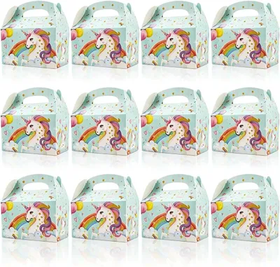 Produktbild von Geschenktüten Einhorn, 12 Stück, 9,5 × 3,7 × 16 cm, für Feiern