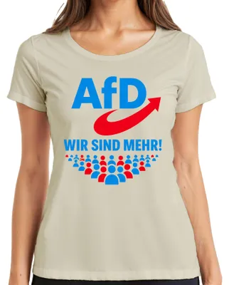 Obrázek produktu pro Tričko s nápisem "AfD Wir Sind Mehr Patriotismus Deutschland", sarkastické, dámské, barva: přírodní, velikost L