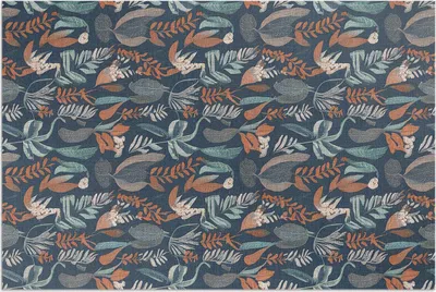 Imagen del producto de Alfombra de vinilo con diseño de prado de flores, estilo bohemio – 140x210 cm – Alfombra para exteriores – Para terraza – Resistente a la intemperie – Moderna