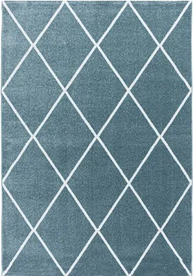 Produktbild von Kurzflor Teppich Roberto Läufer, Farbe: Blau, Größe:80x150 cm