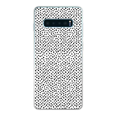Produktbild von MuchoWow® Handyhülle Schutzhülle Hülle für Samsung Galaxy S10 Lite Polka dots - Schwarz - Weiß Silikon Softcase Handy Hülle - Schutz