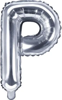 Produktbild von Folienballon Buchstabe „P“, 35cm, silber
