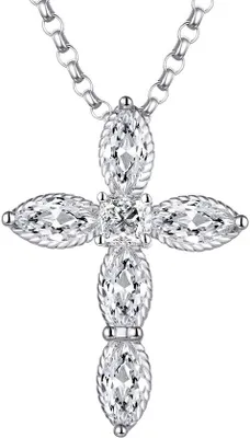 Produktbild von Sterling-Silber Kette 925 mit Zirkonia Steinen - Verstelbar 48 cm - Halsketting für Frauen