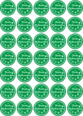 Produktbild von Frohe Weihnachten - Aufkleber rund 30x30mm  für Weihnachten 35 Stück - grün Vintage - Labels - Stickers - Weihnachtskalender - Weihnachten - Advent - rund - zum Aufkleben für Geschenke oder Karten
