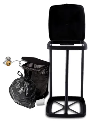 Produktbild von Müllsackständer, Gelber Sack Ständer 90 Liter, Faltbarer Mülleimer mit Deckel, Halter für Müllabfälle, Geeignet für Innen- und Außenbereich