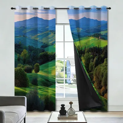 Zdjęcie produktu dla Zasłony zaciemniające - Motyw natury - 140 x 200 cm