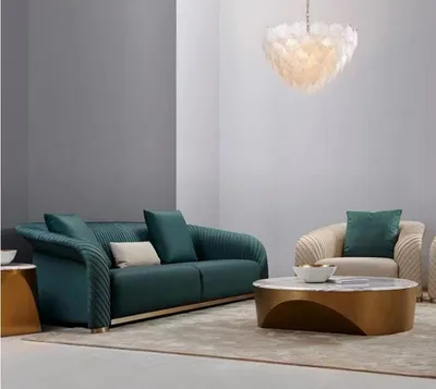 Immagine prodotto di Tappezzeria di design divano divano in tessuto divano a 3 posti in Pelle finta a tre posti