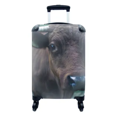 Produktbild von MuchoWow® Koffer Handgepäck Trolley Rollkoffer Kleine Reisekoffer mit 4 Rollen - Tiere - Kuh - Auge - Cabin Size < 55x40x23 cm & 55x40x20 cm - Fotokoffer - Kabinenkoffer - Boardgepäck - Reise-Box - Reisekoffer - Reisegepäck - Koffer mit Bild - Trolley für Kinder