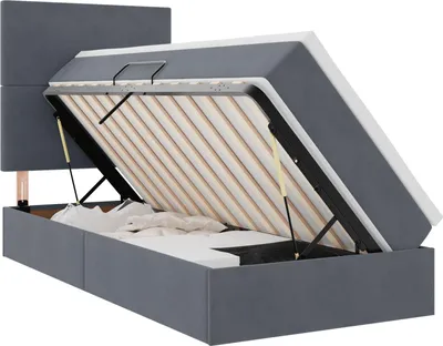 Immagine prodotto di Letto con contenitore e materasso Grigio scuro 90 x 190 cm
