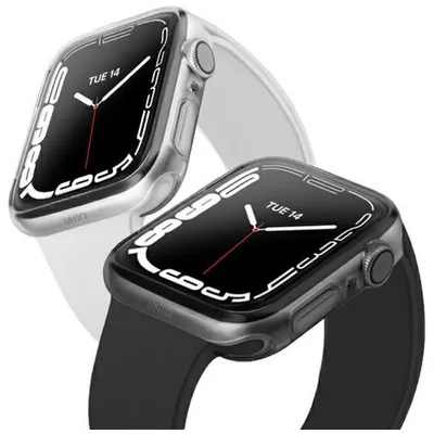 Image de Uniq Glase Case Apple Watch Series 7/8/941Mm. Dual Pack Transparent-Fumée/Clair-Fumée