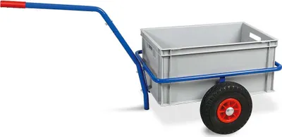 Produktbild von Handwagen mit Kunststoffkasten, H 280 mm, grau, LxBxH 1250x640x660 mm,Trg 200 kg