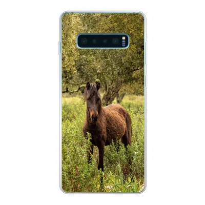 Produktbild von MuchoWow® Handyhülle Schutzhülle Hülle für Samsung Galaxy S10 Lite Pferd - Wald - Gras Silikon Softcase Handy Hülle - Schutz