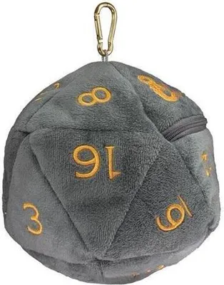 Immagine prodotto di Borsa porta dadi in peluche D20 con cerniera per Dungeons & Dragons