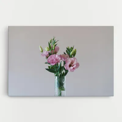 Produktbild von ARTHUB® Leinwandbild 80x120 cm, Pretty Pink Flower Vase | Wohnzimmerdekoration, Hängende Bilder, Wanddekoration, Heimdekoration, Blumen, Blumen in der Vase