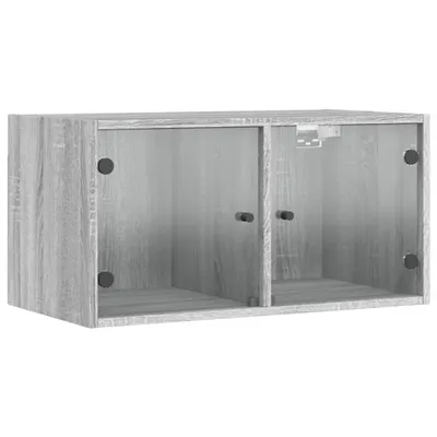 Produktbild von vidaXL Wandschrank mit Glastüren Grau Sonoma 68,5x37x35 cm