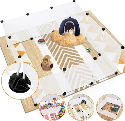 Produktbild von Jopassy Kleintierkäfig Freigehege Hamster Hasen Meerschweinchen Transparente Laufstall Kunststoff für Kleintiere