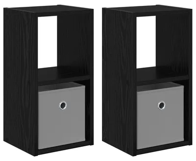 Immagine prodotto di Comodino con cassetto 2 pcs Rovere Nero 25,5 x 22 x 49,5 cm