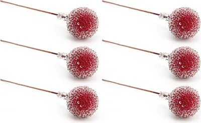 Produktbild von Künstliche Beeren, künstliche Beerenblüten, rote künstliche Beeren, künstliche Beeren als Dekoration, Mini künstliche Beeren, Frosted Fruit Holly Berries