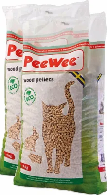 Produktbild von 28 L / 18 KG PeeWee Holzstreu Katzenstreu EinstreuÖko Streu Pellets (2x9kg)