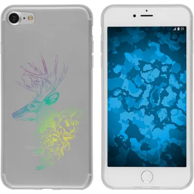 Produktbild von PhoneNatic Case kompatibel mit Apple iPhone 7 / 8 / SE 2020 Silikon-Hülle Floral Hirsch M7-4