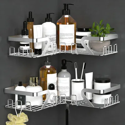 Productafbeelding van Doucheplank zonder boren - Hoekplank voor wandmontage - Shampoohouder voor in de douche