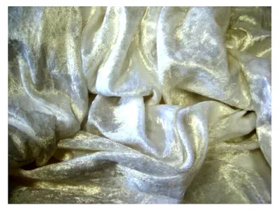 Produktbild von Pannesamt Stoff Weiß elastisch glänzend Polyester 150 cm breit Meterware
