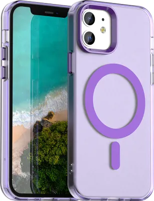 Obrázek produktu pro Magnetické pouzdro pro iPhone 12 /iPhone 12 Pro, tenké matné průsvitné nárazuvzdorné pouzdro Fialová