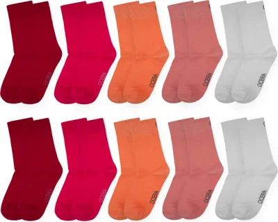 Produktbild von OCERA 10 Paar Kinder Socken für Mädchen und Jungen - Rot-Mix 23/26