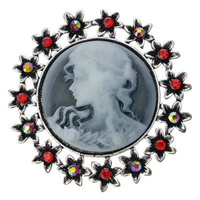 Produktbild von Melady Damenbroche 2x3cm Silberfarbig Metall Kunststoff