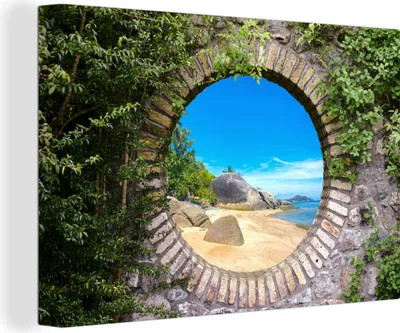 Zdjęcie produktu dla OneMillionCanvasses® - Obraz na płótnie - Fototapeta na płótnie - Lato - Plaża - Widok - Tropikalny - 150x100cm - Fotografia na płótnie