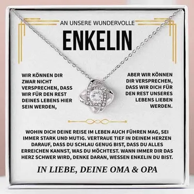 Produktbild von An unsere wundervolle Enkelin  - Halskette und Anhänger plattiert mit 14 Karat Weißgold mit Zirkonia-Kristallen für Damen - NASUS